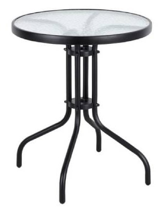 Okrągły czarny stolik ogrodowy BISTRO